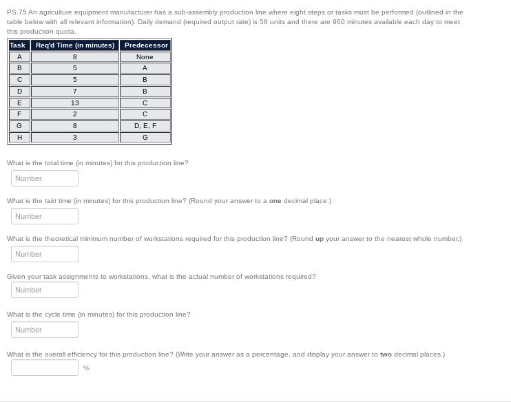 PS.75 An agriculture equipment manufacturer has a