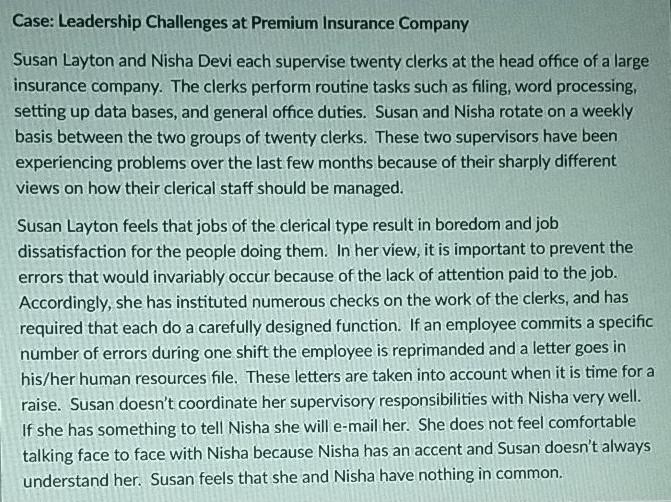 Case: Leadership Challenges at Premium Insurance
