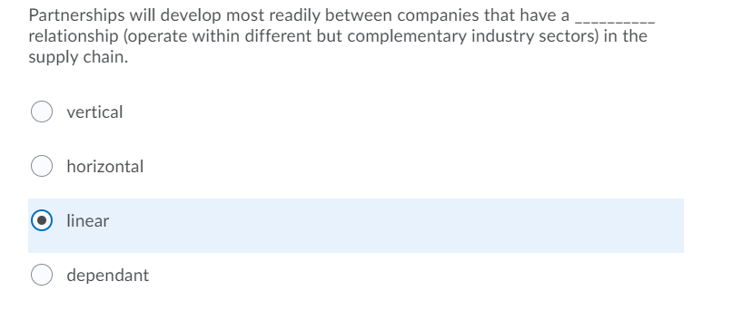 Partnerships will develop most readily between