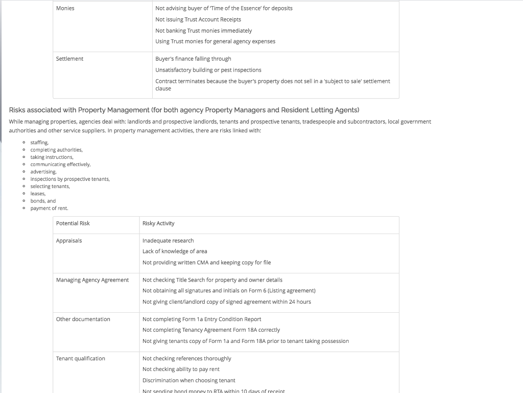 Complete the attached Risk Management Table below