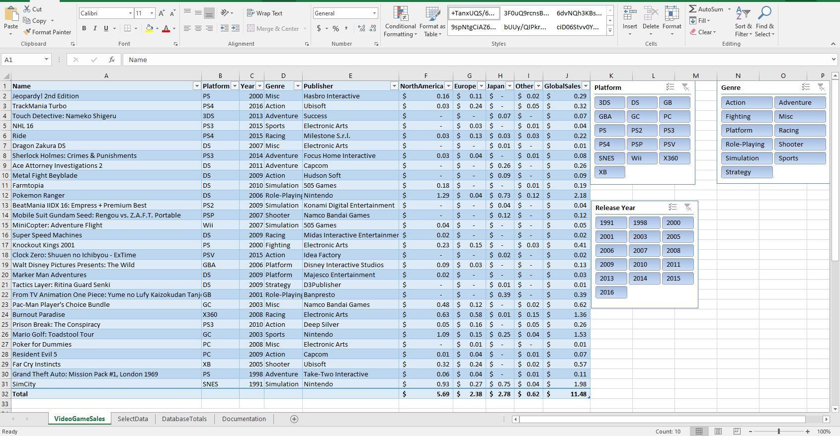 Instructions 11 Complete the DatabaseTotals