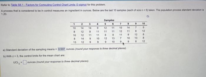could help me on ucl and lcl for part b and for