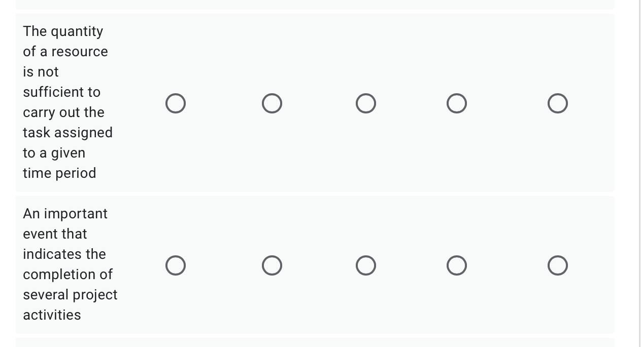 Choose the entity (column) described by each row: