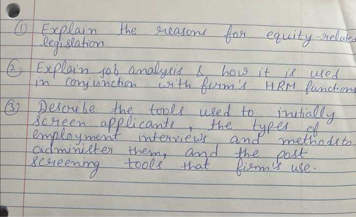 reasons for equity-related 6 Explain sob analysis