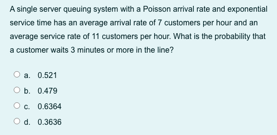 32. A single server queuing system with a Poisson
