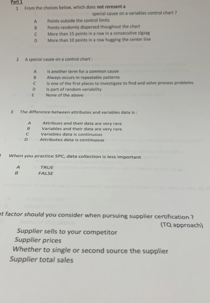 Part 1 1 From the choices below, which does not