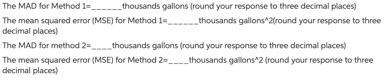 ch. 4 - 18 Following are two weekly forecasts
