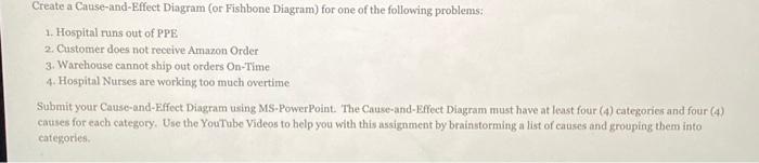 Please create a cause and effect diagram
