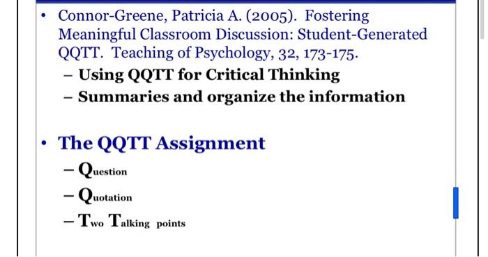 Connor-Greene, Patricia A. (2005). Fostering