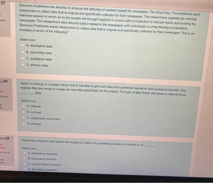 .67 Simmons Publishers has decided to analyze the