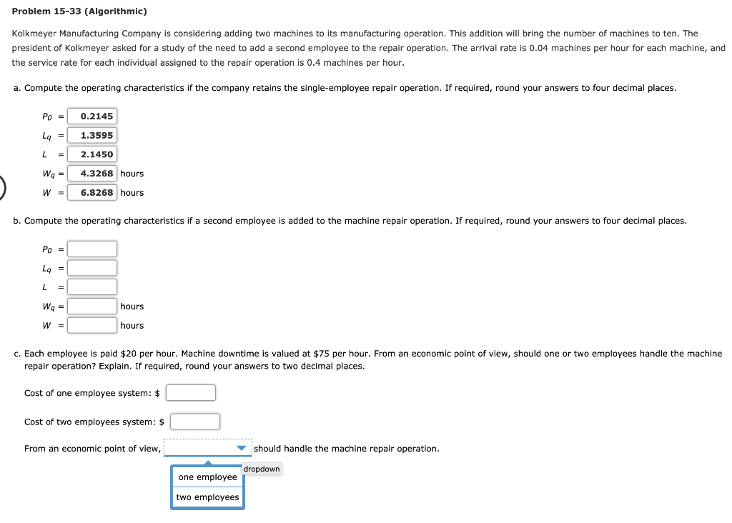 Problem 15-33 (Algorithmic) Kolkmeyer