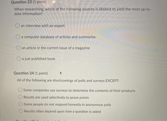 answer all please Question 19 (1 point) If you