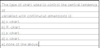 The type of chart used to control the central