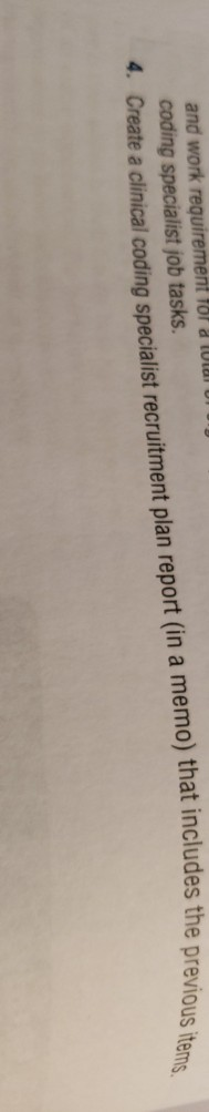 ncludes the previous items. and work requirement