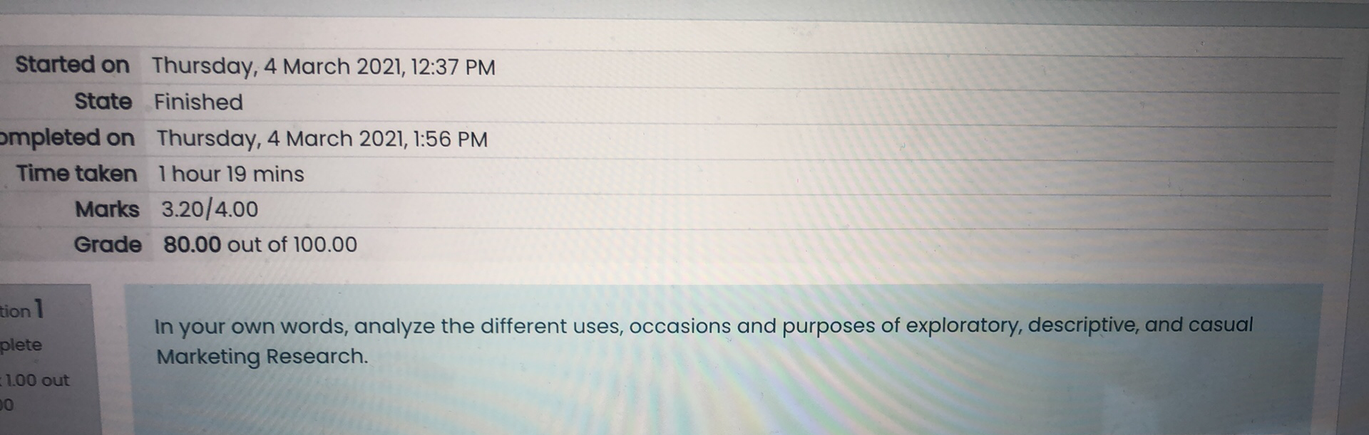 [MARKETING RESEARCH] ANSWER THIS QUESTION WITH NO