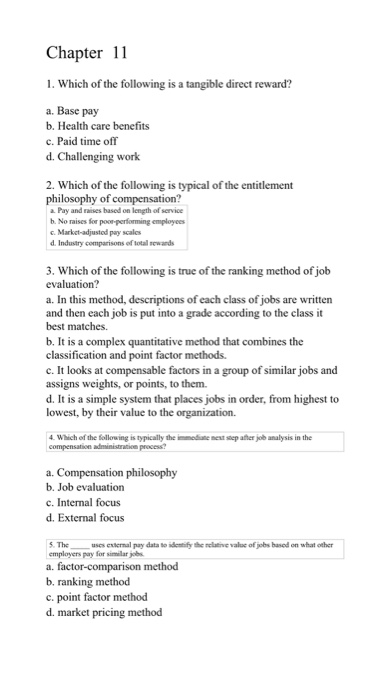 Chapter 11 1. Which of the following is a