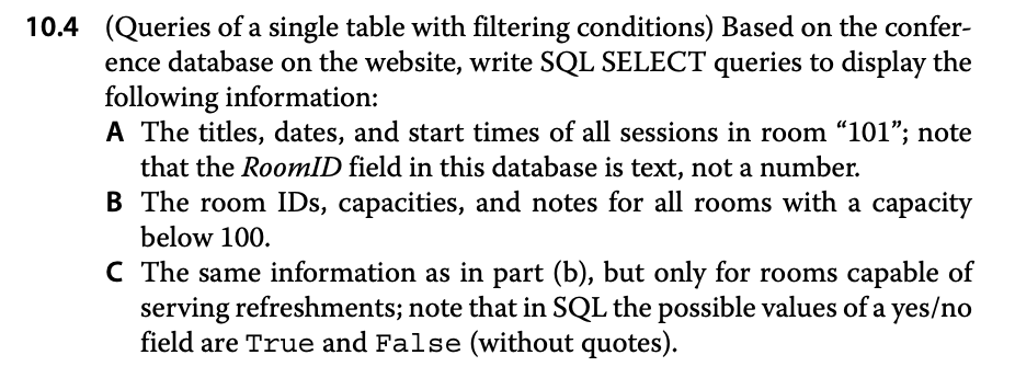 10.4 (Queries of a single table with filtering