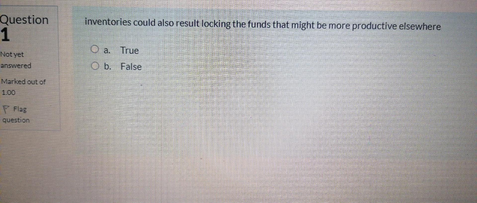 inventories could also result locking the funds