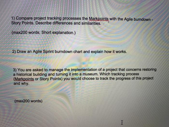 1) Compare project tracking processes the