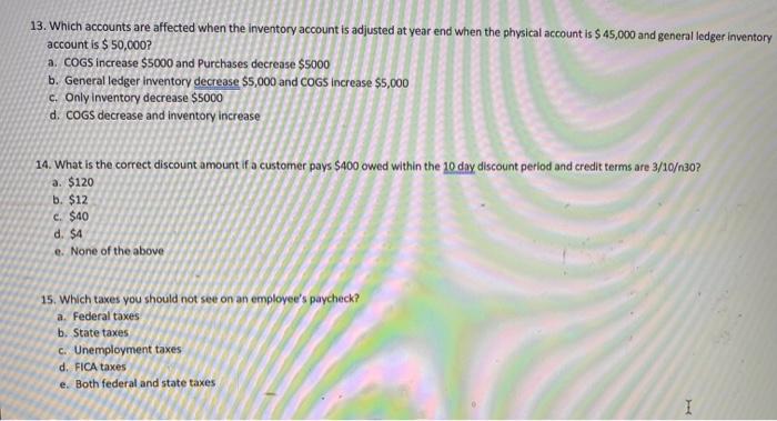 URGENT HELP PLEASE ANSWER ALL 9. An invoice was