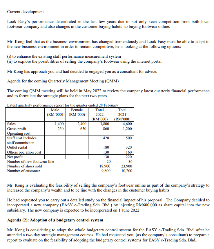 Recommend two (2) financial performance and two