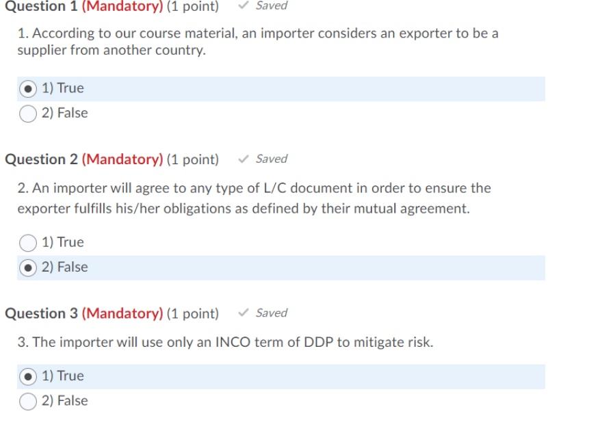 *** PLEASE ANSWER ALL QUESTIONS*** Question 1