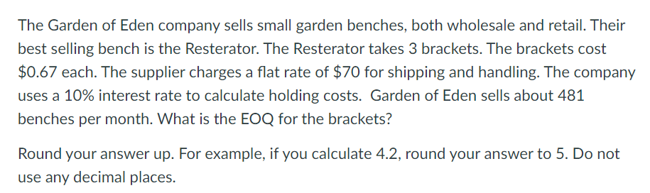 The Garden of Eden company sells small garden