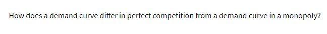 How does a demand curve differ in perfect