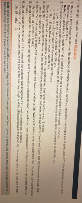 or this assignment you must use si schema 1. Show