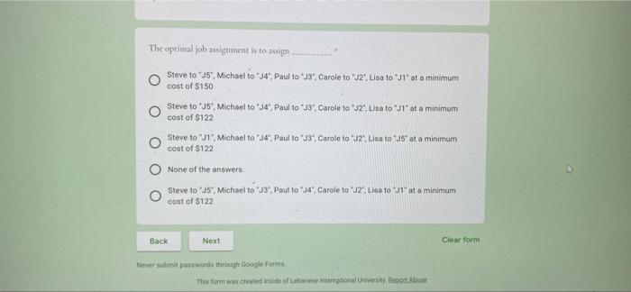 Use the assignment model to assign a job for each