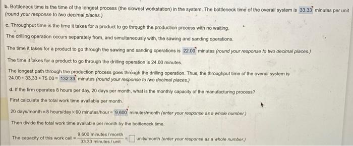 b. Botleneck time is the time of the longest