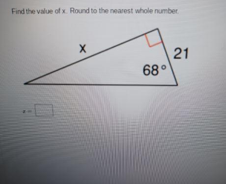 Find the value of x Round to the nearest whole