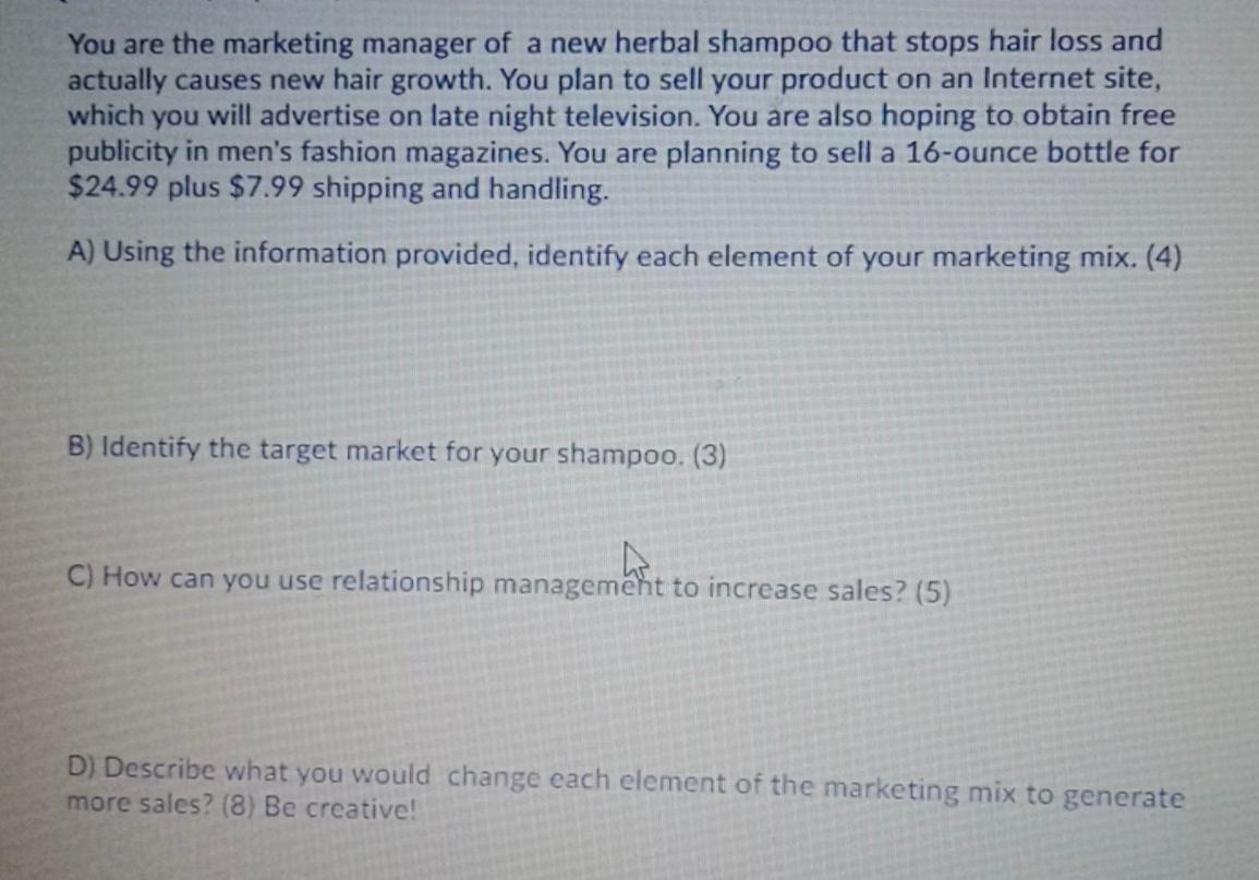 marketing subject You are the marketing manager