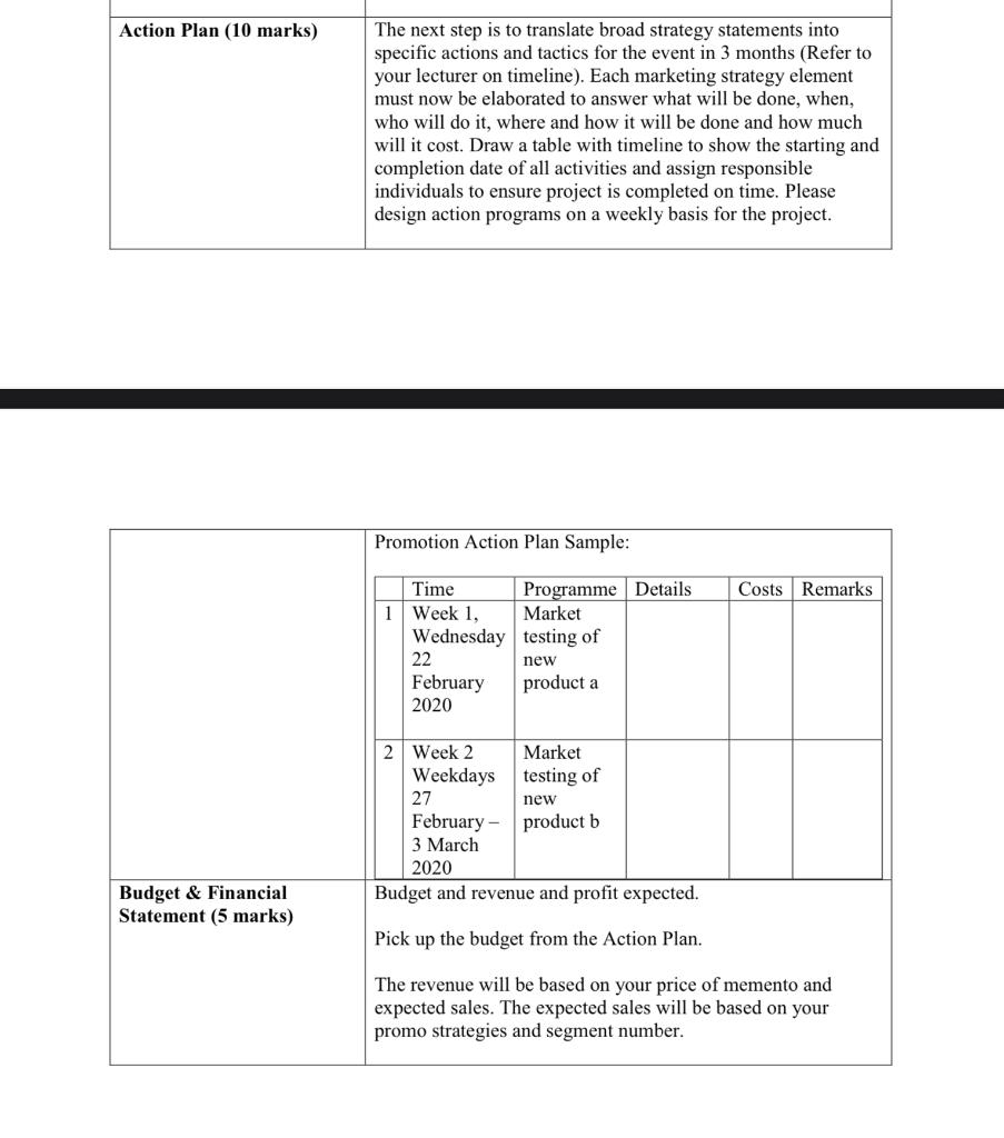 CAN YOU GIVE AN EXAMPLE? Action Plan (10 marks)