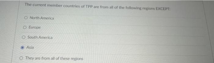 pleqse answer The current member countries of TPP