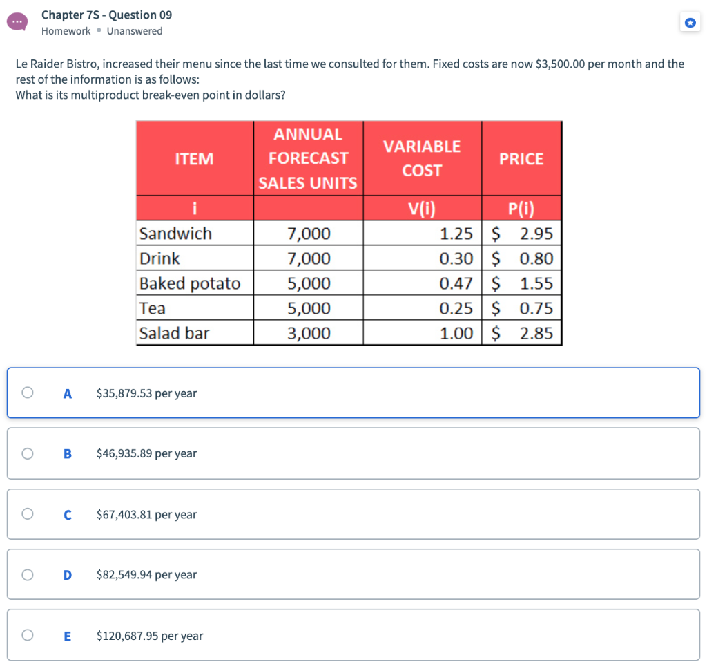 Chapter 75 - Question 09 Homework. Unanswered Le