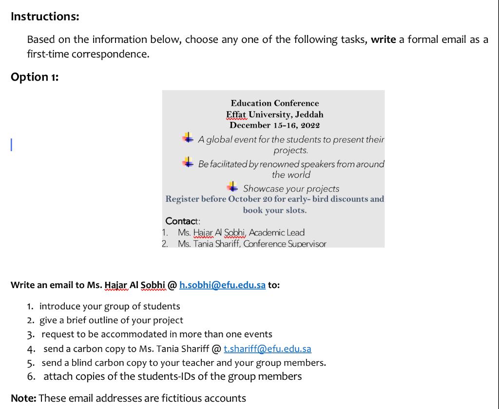 Instructions: Based on the information below,