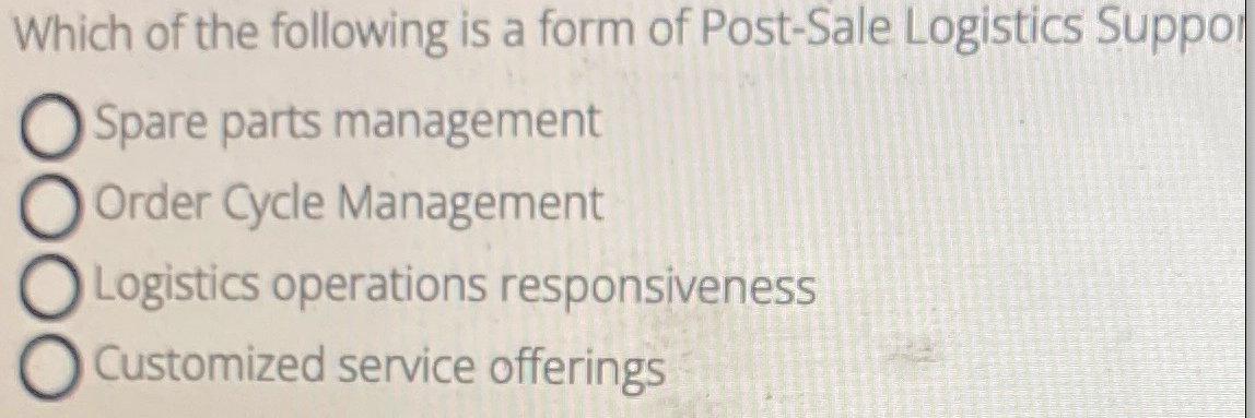 Which of the following is a form of Post-Sale