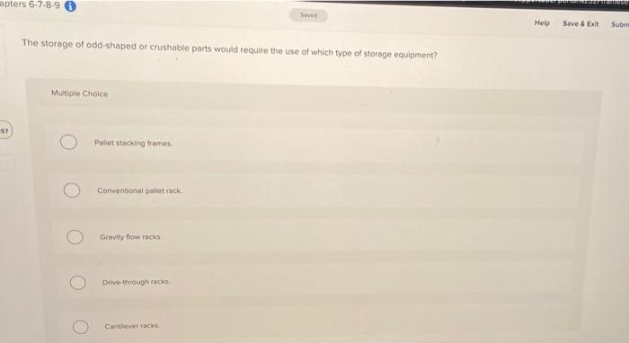 apters 6-7-8-9 RETT Help Save & Exit Subm The