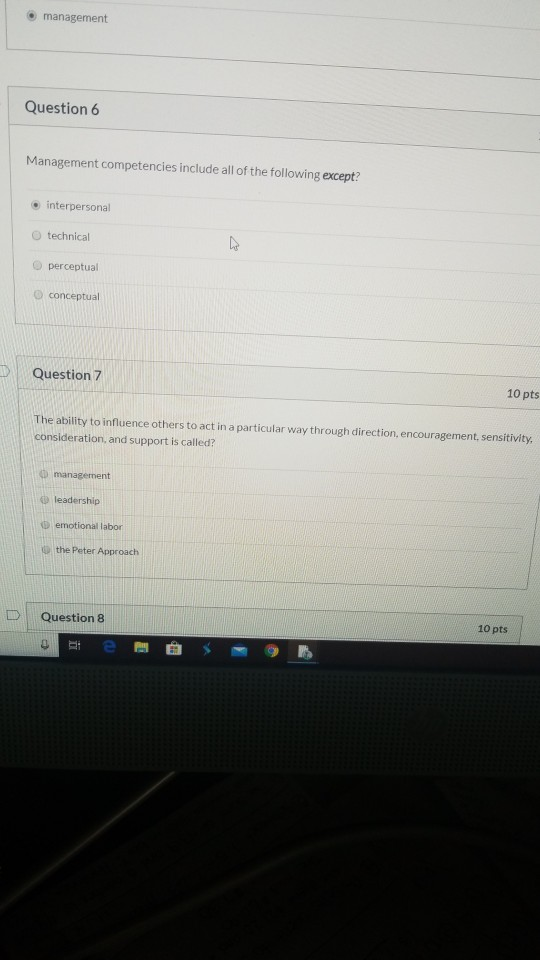 management Question 6 Management competencies