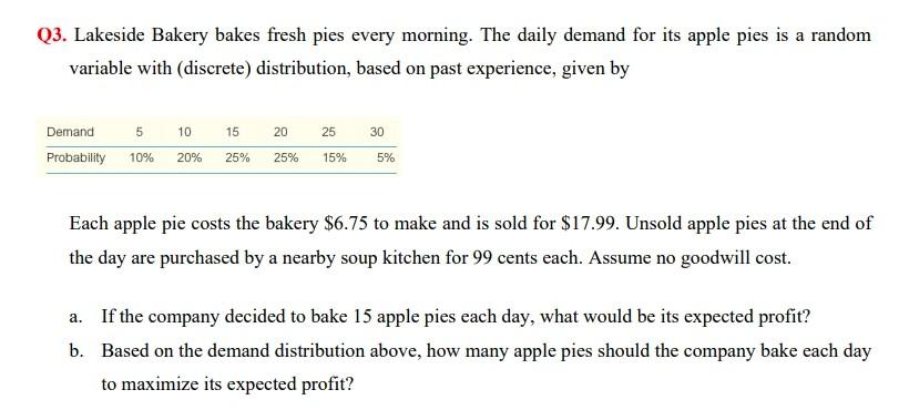 Q4. You are a newsvendor selling the San Pedro