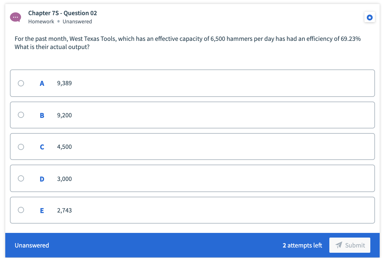 Chapter 75 - Question 02 Homework. Unanswered For