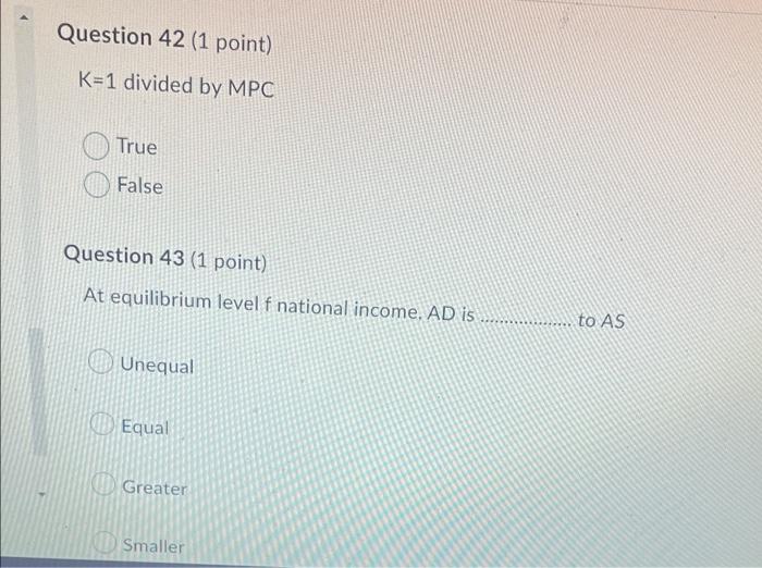 Question 41 (1 point) The ratio of change in