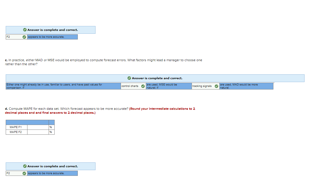 Problem 3-21 (Algo) Two different forecasting