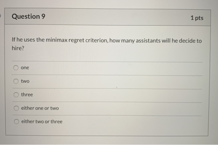 Question 7 1 pts Use the following table to