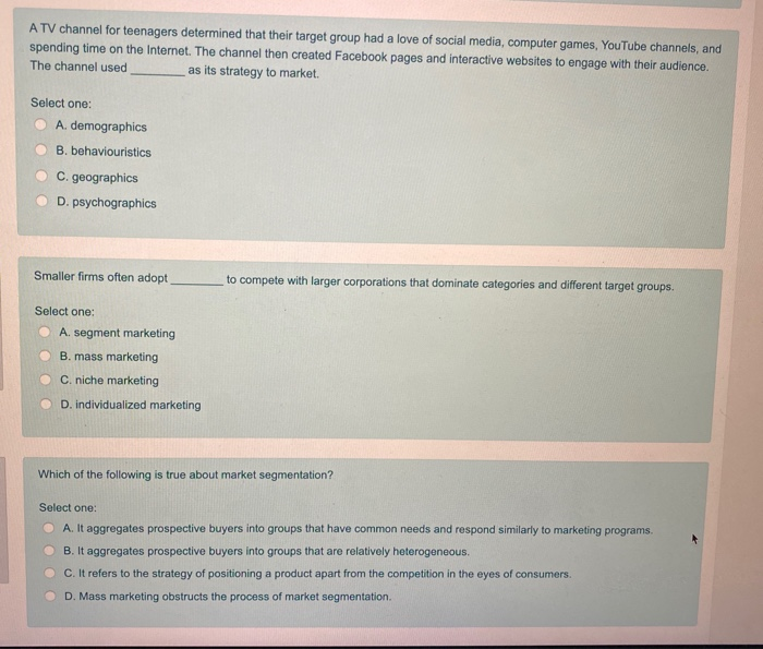 A TV channel for teenagers determined that their