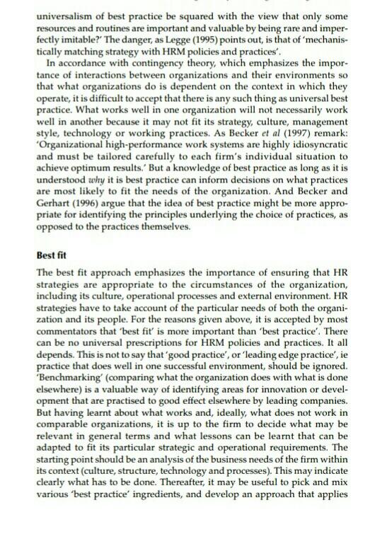 Strategic Human Resource Management Subject Topic
