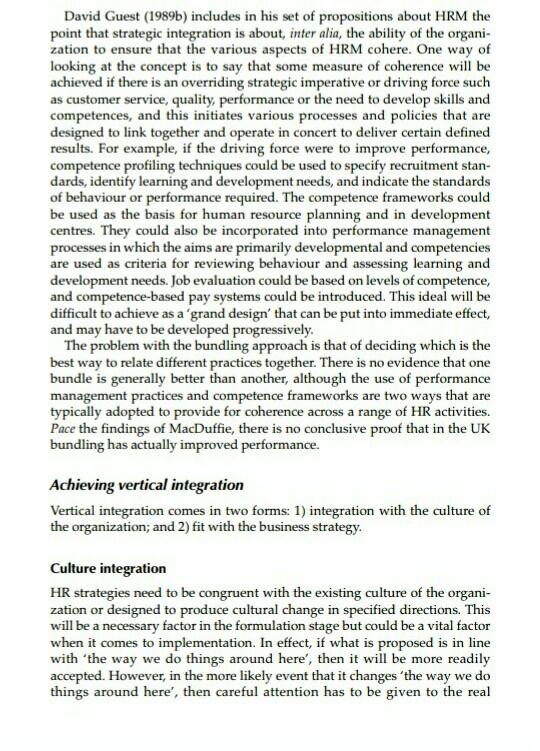 Strategic Human Resource Management Subject Topic