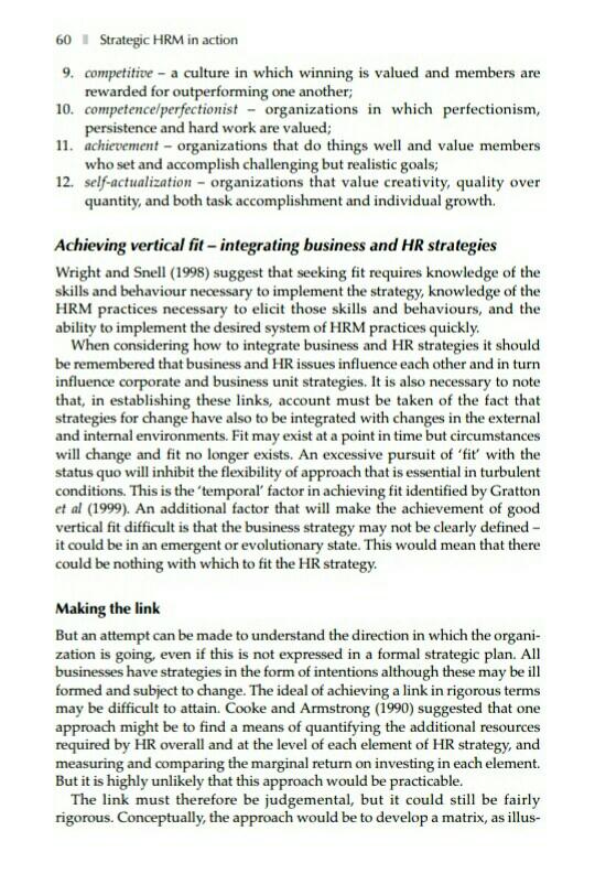 Strategic Human Resource Management Subject Topic