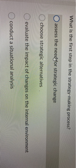 What is the first step in the strategy-making